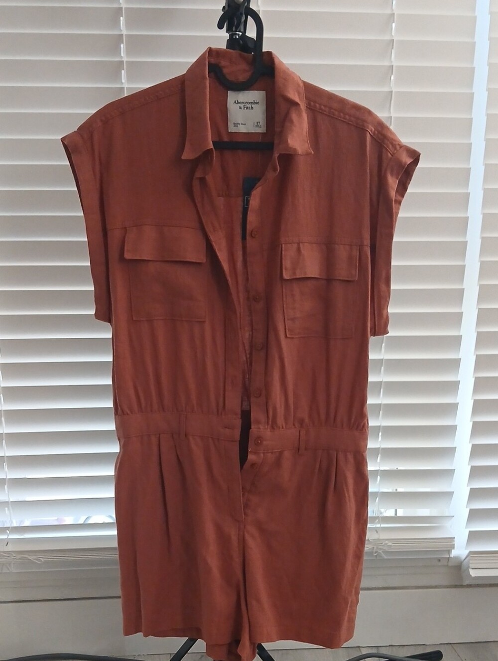 Abercrombie & Fitch Rust Orange Short Sleeve Romper